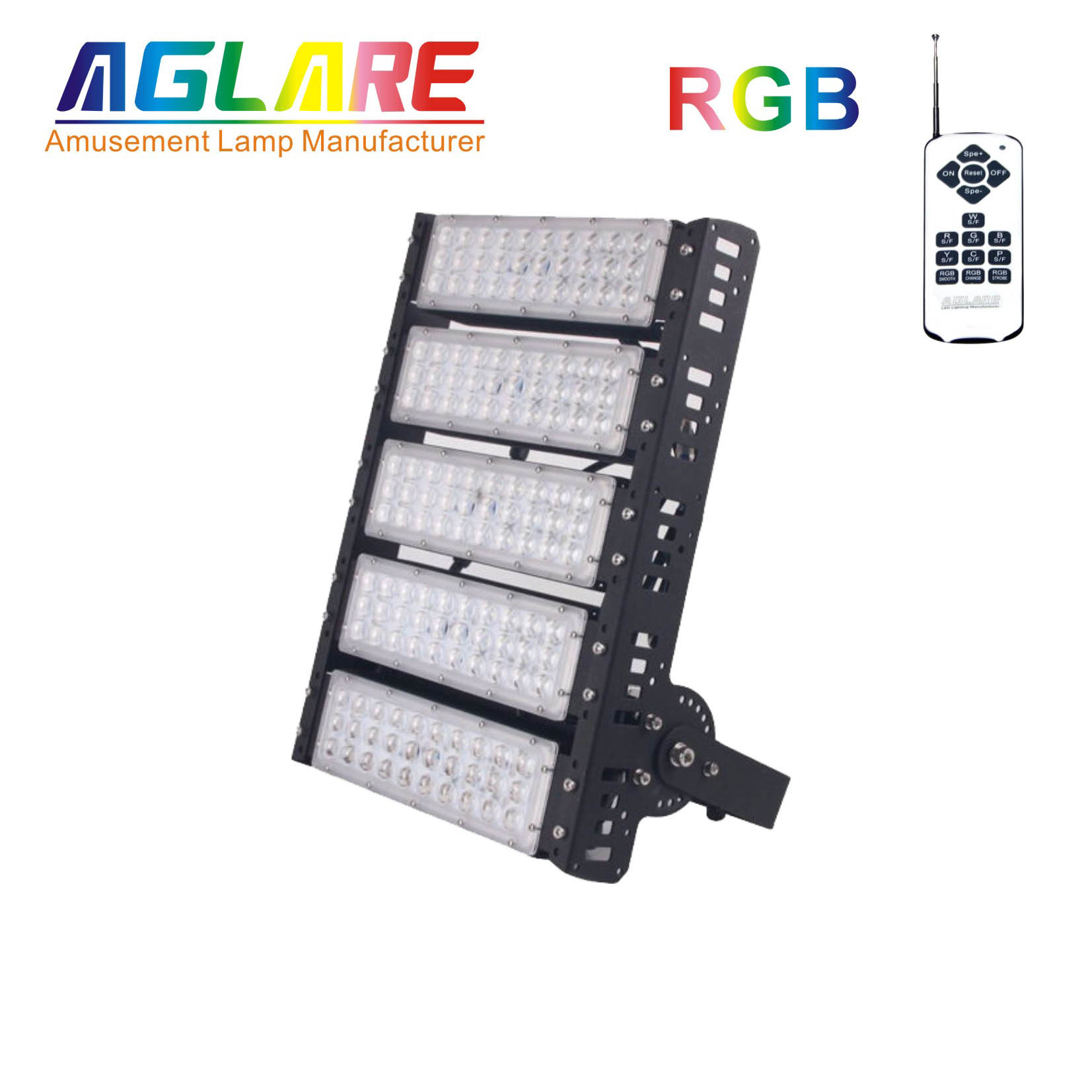 250w Led Projector Remote Control RGB Flood Lights Dimmable colors 4 modes, for amusement parks,stag
