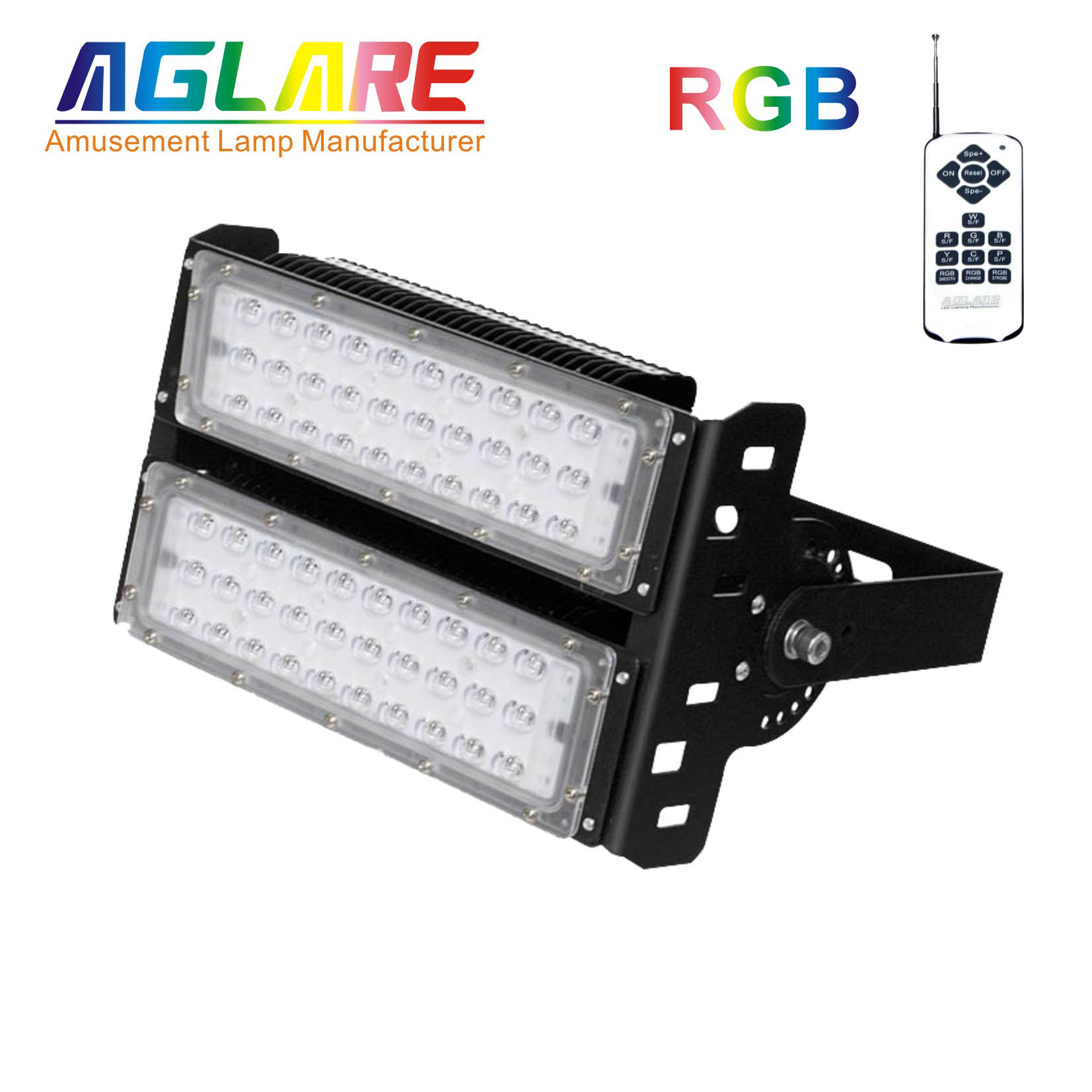 100W RGB Flood Light, Outdoor LED Projector RGB remote led flood lights