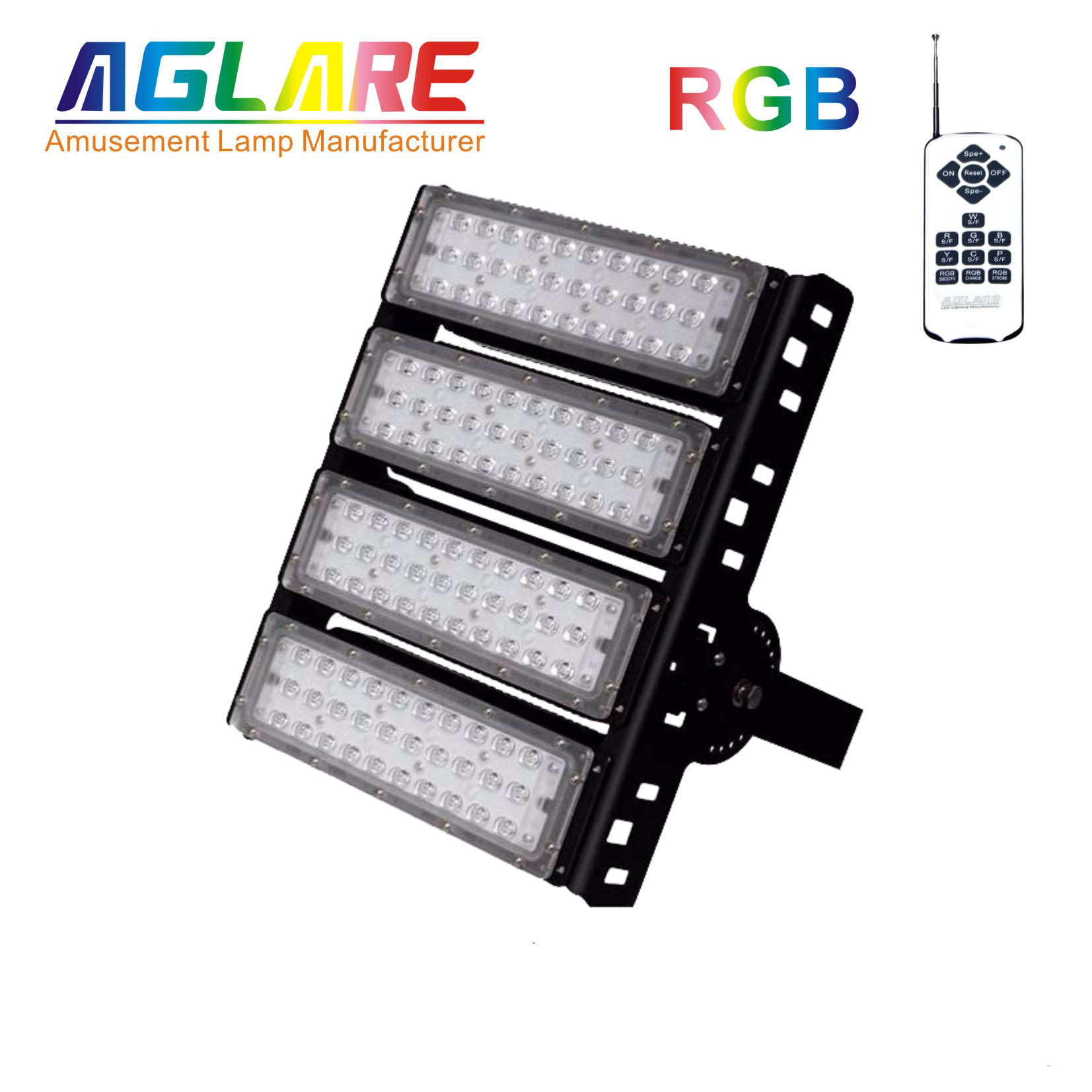 Multi Coloured 200W RGB Flood Light With Remote Controller