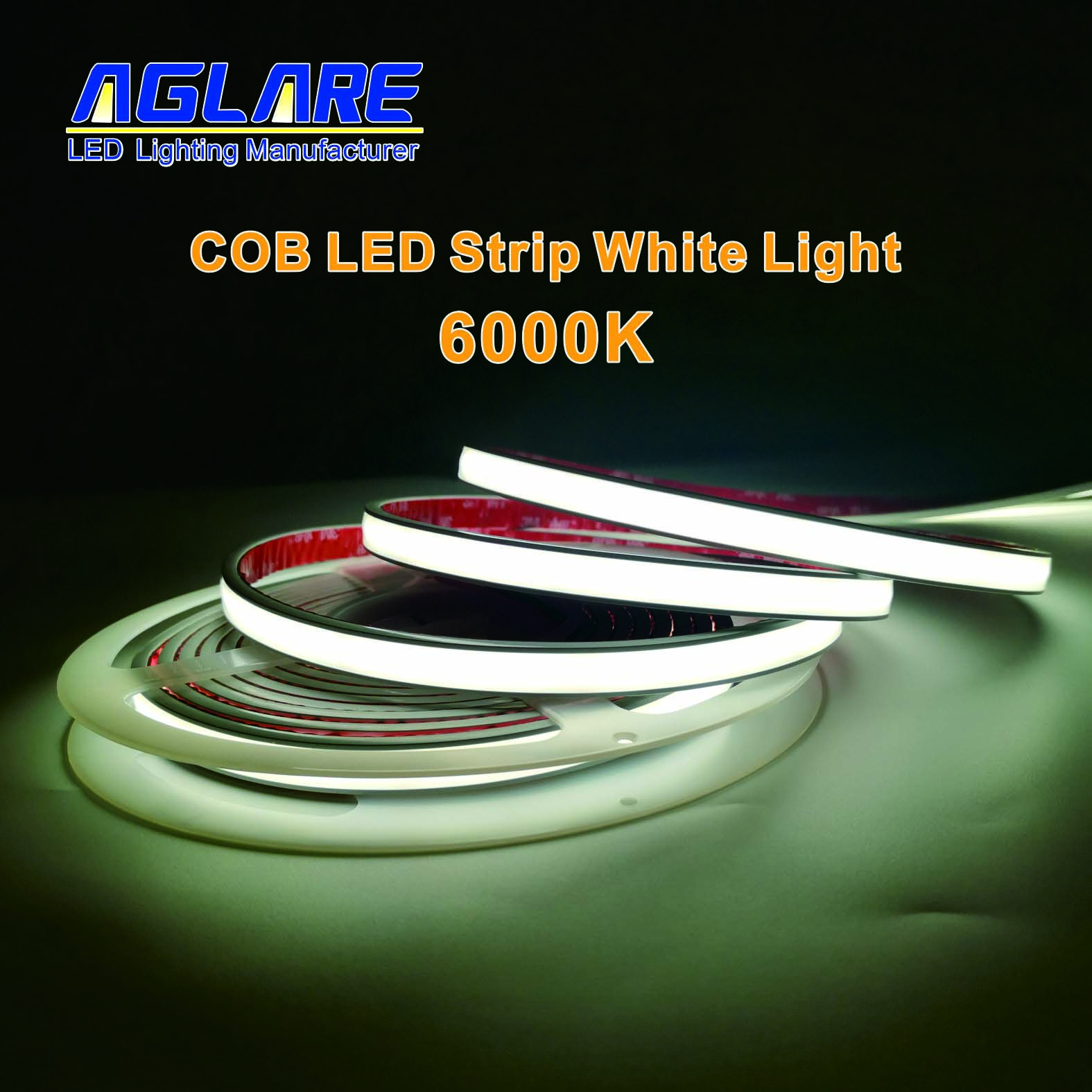 COB LED Strip White Light 6000K High Density IP67 Waterproof Flexible Solid Casing Tape Light 480LED