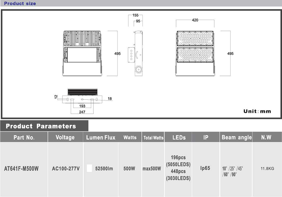 aglare 500W led stadium light size.jpg