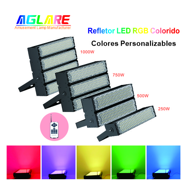 Refletor de Led 50W-500W Colorido RGB ip65 Con Control Remoto