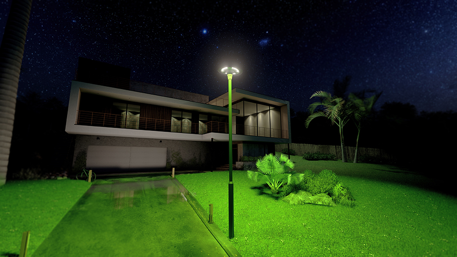 Solar RGB Garden Lighting for courtyard gardens