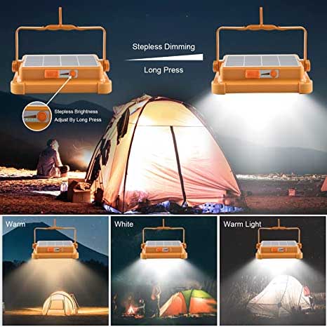 Portable Solar LED Light Outdoor Camping Tent Lamp Work Repair Lighting