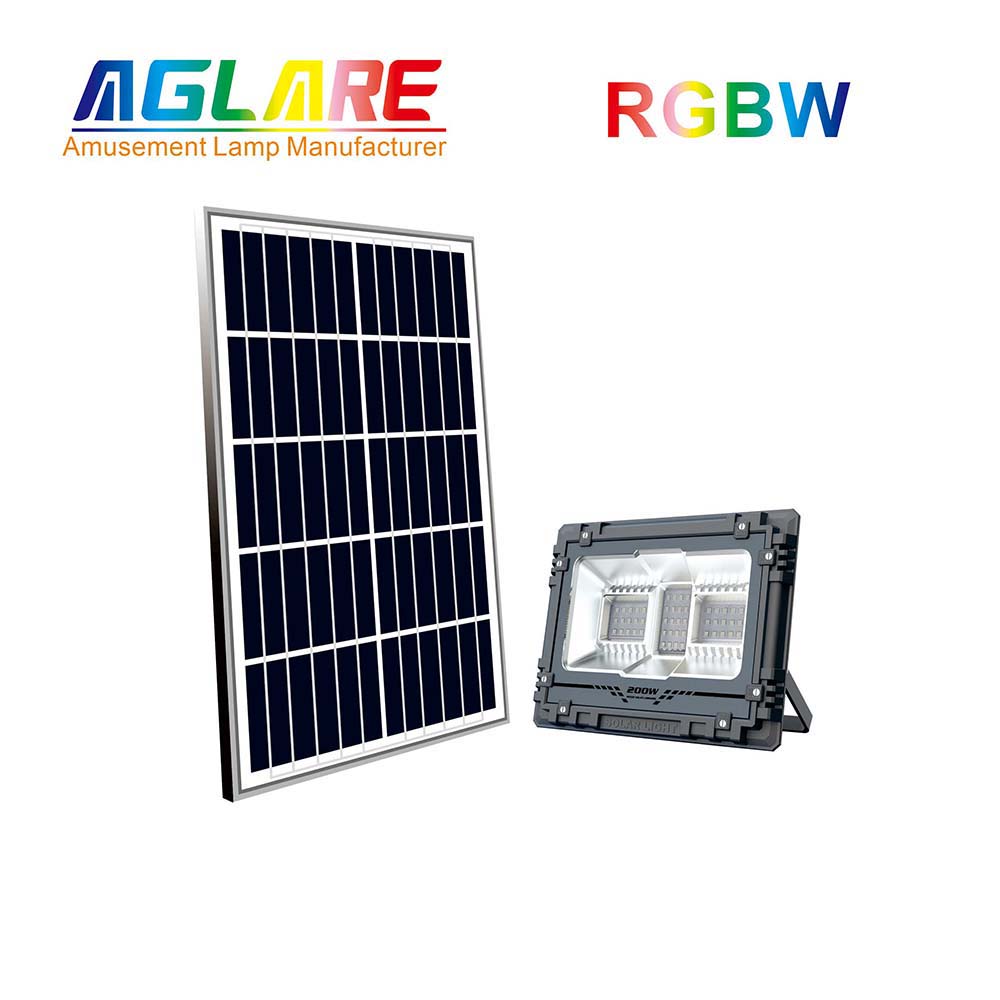 200W Solar LED Floodlight RGB With Music Rhythm