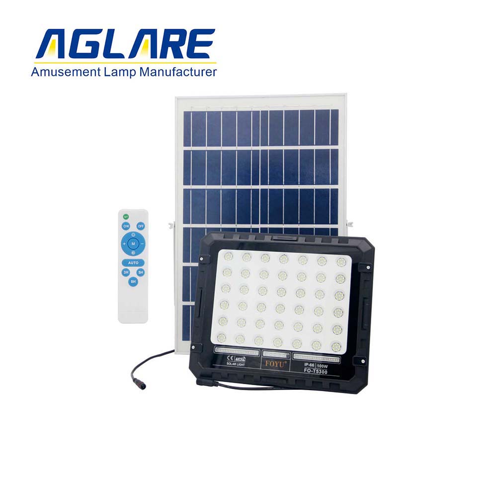 100w Smart Lighting Solar Flood Light With panel & Remote