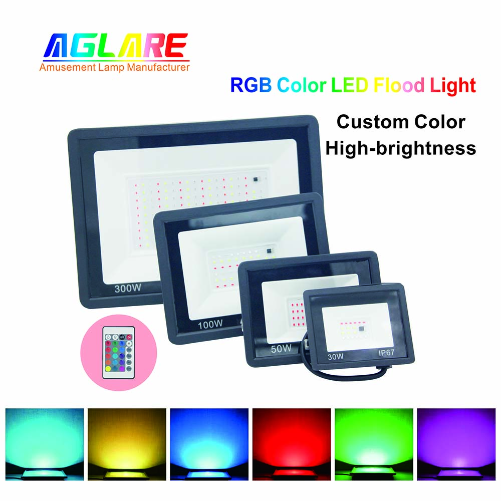 Ultra Thin 30W-300W LED Flood Light RGB Color Spotlight 