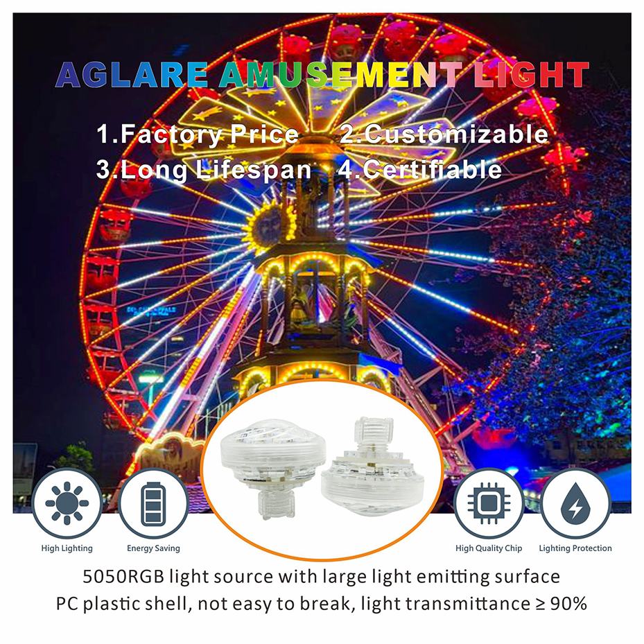 How do LED pixel lights play a role in amusement ride lighting projects?