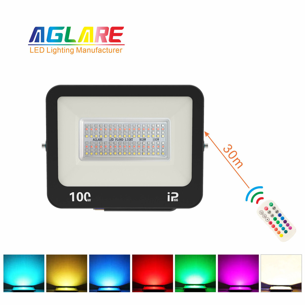 Ultra-Thin 100W RGBW Flood Light with Remote Controller