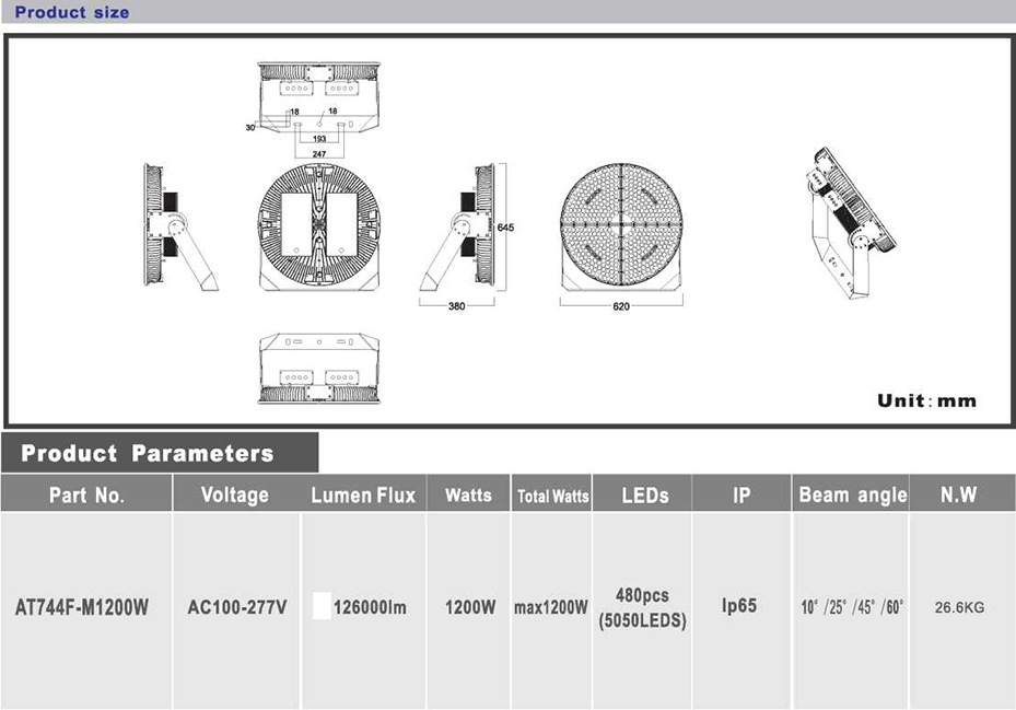 aglare 1200W led stadium light size.jpg