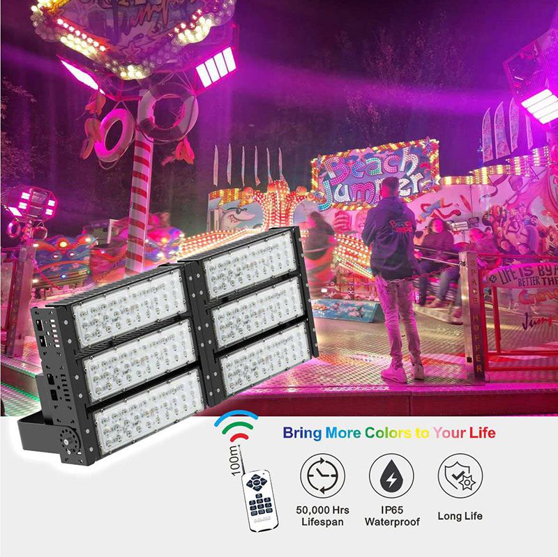 multi colored flood lights outdoor